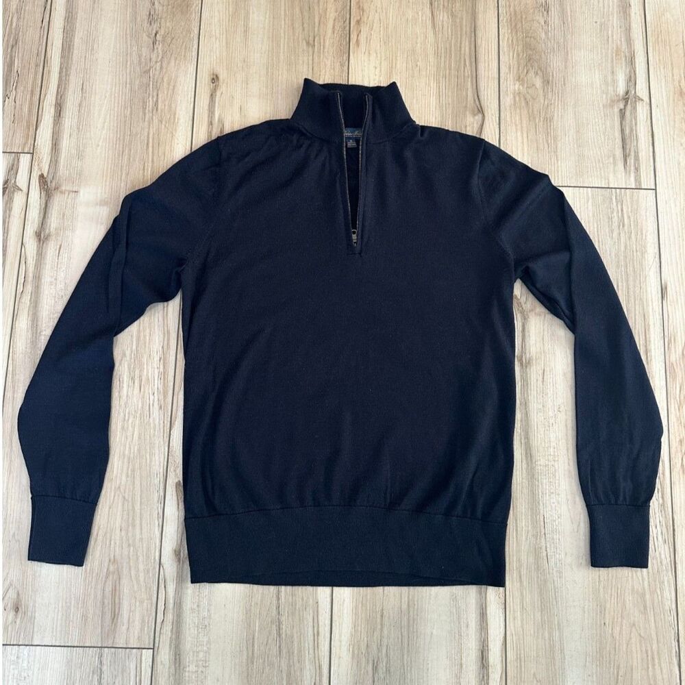 Brooks Brothers Ultimate Merino Wool Quarter Zip in Navy-M